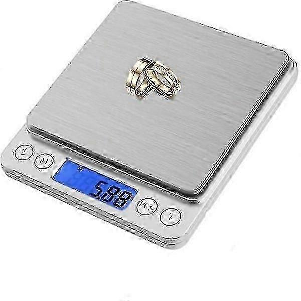 Compact digital scale 0.01g-500g silver for baking needs 26-27