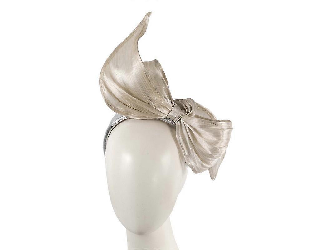 Silver bow fascinator by Cupids Millinery MA1035S