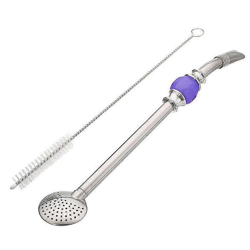Straw Stainless Filter Mate Bombilla Drinking Filter 2Pcs Purple