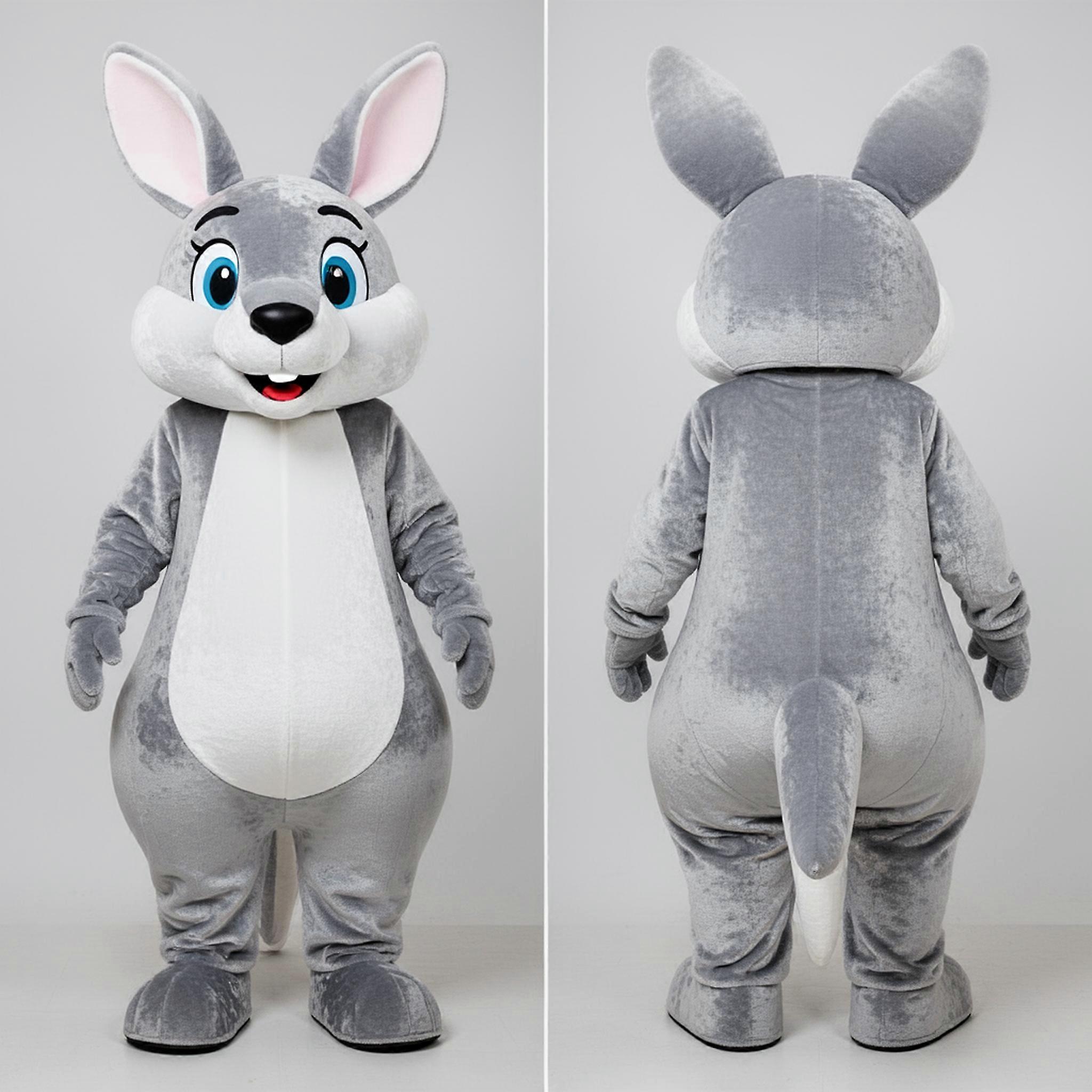 MASTICOT Silver Velvety Kangaroo Mascot