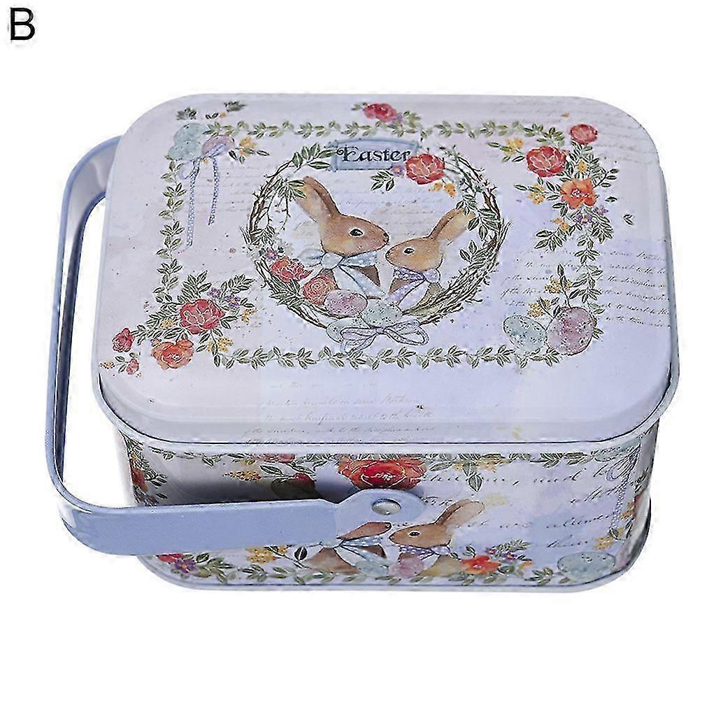 Cartoon rabbit pattern candy box, good sealing, retro multi-function with handle