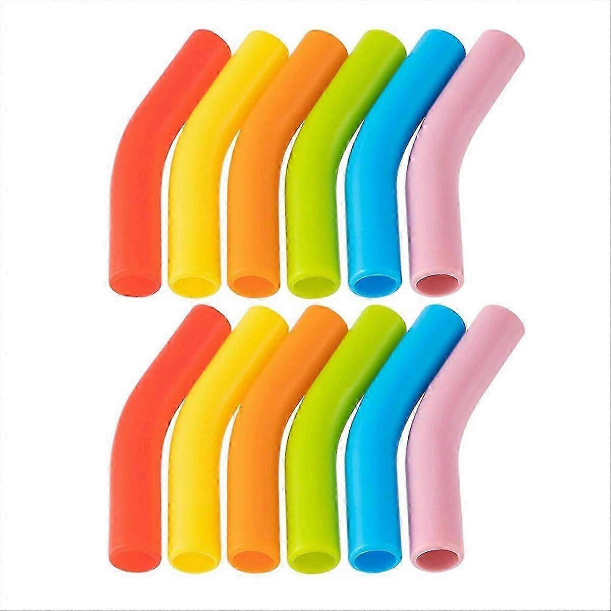 Reusable silicone straw tips, replacement tips for straws, multicoloured-SSZFV