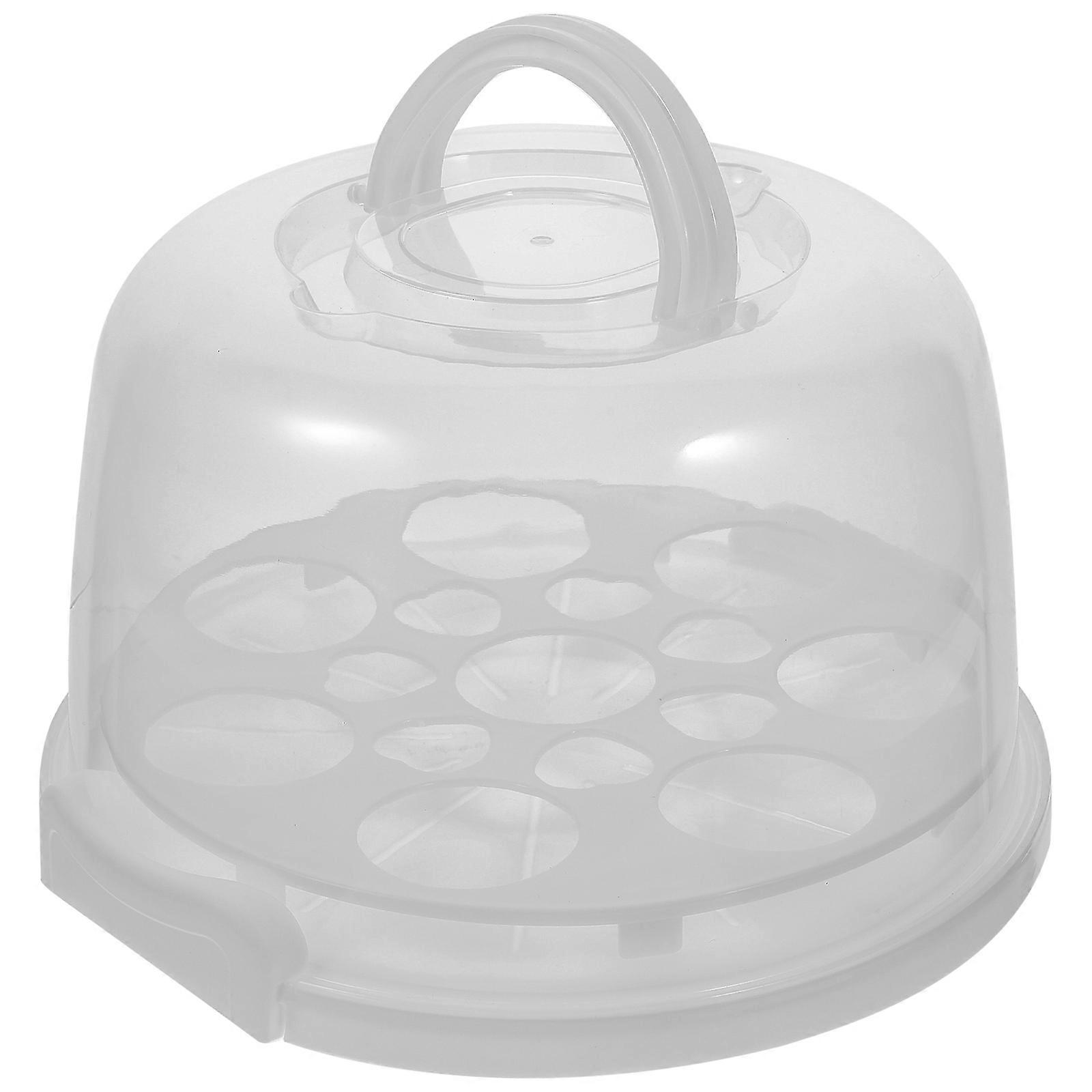 Egg Cake Container with Lid for Storage Use 1Set White Cake Box