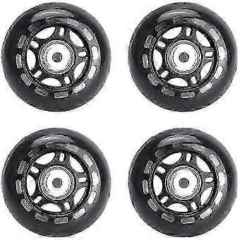 70mm inline skate wheels, set of 4, black with bearings, suitable for indoor and outdoor use AQWHBYV