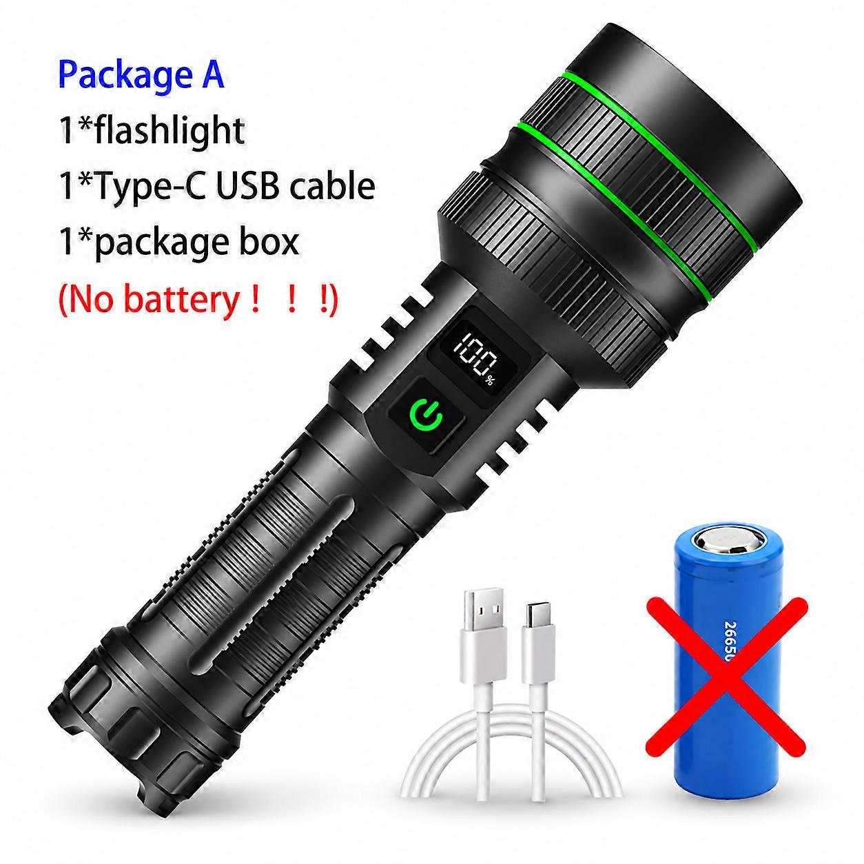 Light Headlight Long Range LED Flashlight Type-C Charging Bright Light Lamp Tactical Flashlight 