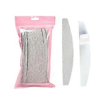 Metal Base Replaceable Nail Files Pack Of 50 Sandpaper Sheet For Art Shaping Smoothing Curved Shape Manicure Tool