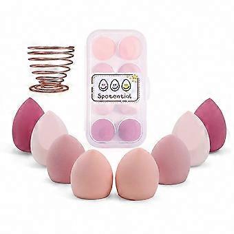 Dry & Wet Foundation Use: 8 Piece Makeup Sponge Set with Holder Case & Gift Box, Latex-Free Beauty Sponges