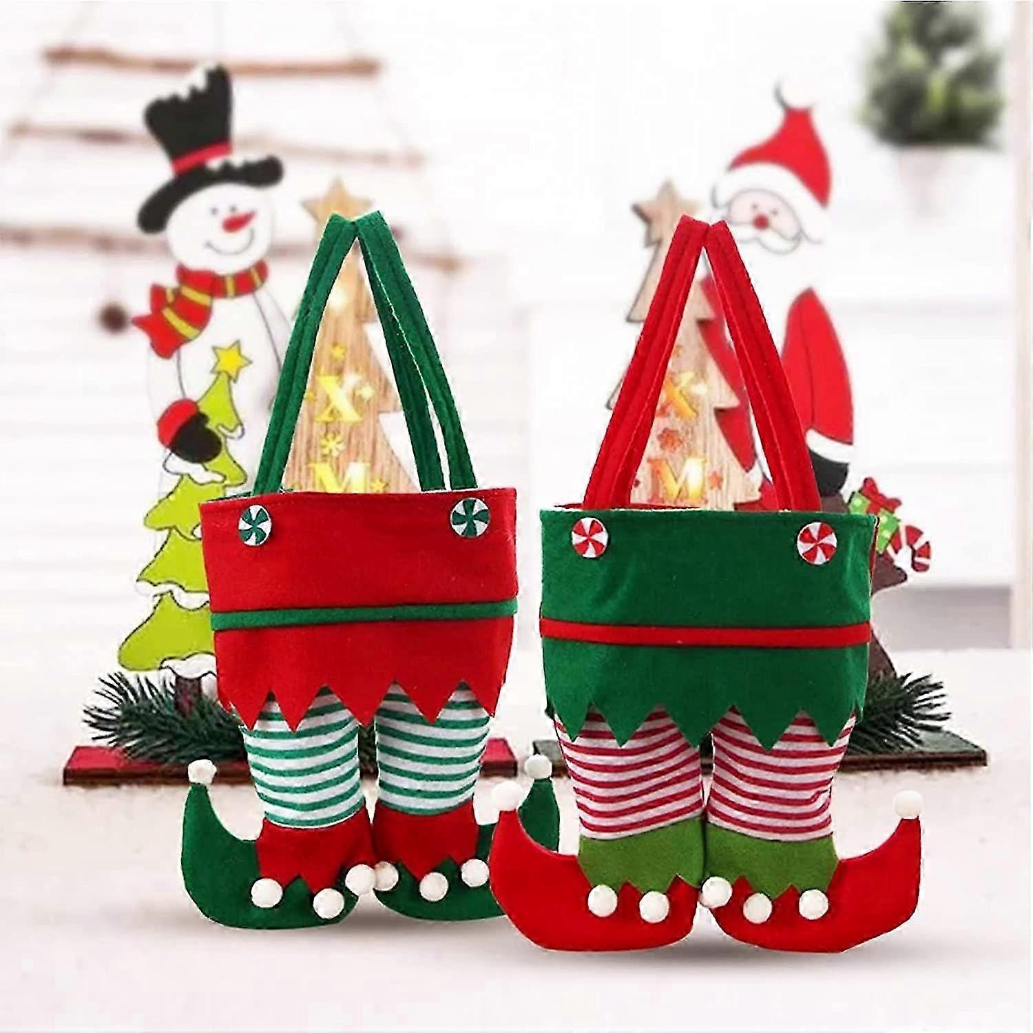 2 Pack Christmas Elf Boots Candy Bags