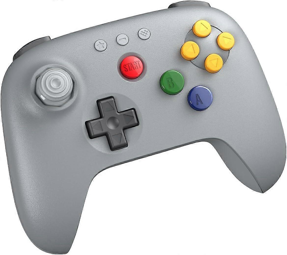 8BitDo 64 Bluetooth Controller For Switch 1 & 2 PC & Android 9.0 (Grey)