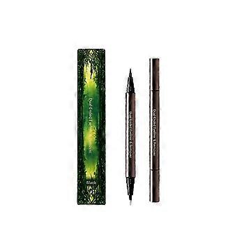 2-in-1 Eyeliner Correction Pen (Black) 2-in-1 Precise Coloring Gentle Correction Smudge Resistant Black Eye Liner-C