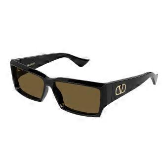 Valentino VG0072S 002 Full Rim Black Unisex Rectangle Sunglasses UV3 Original