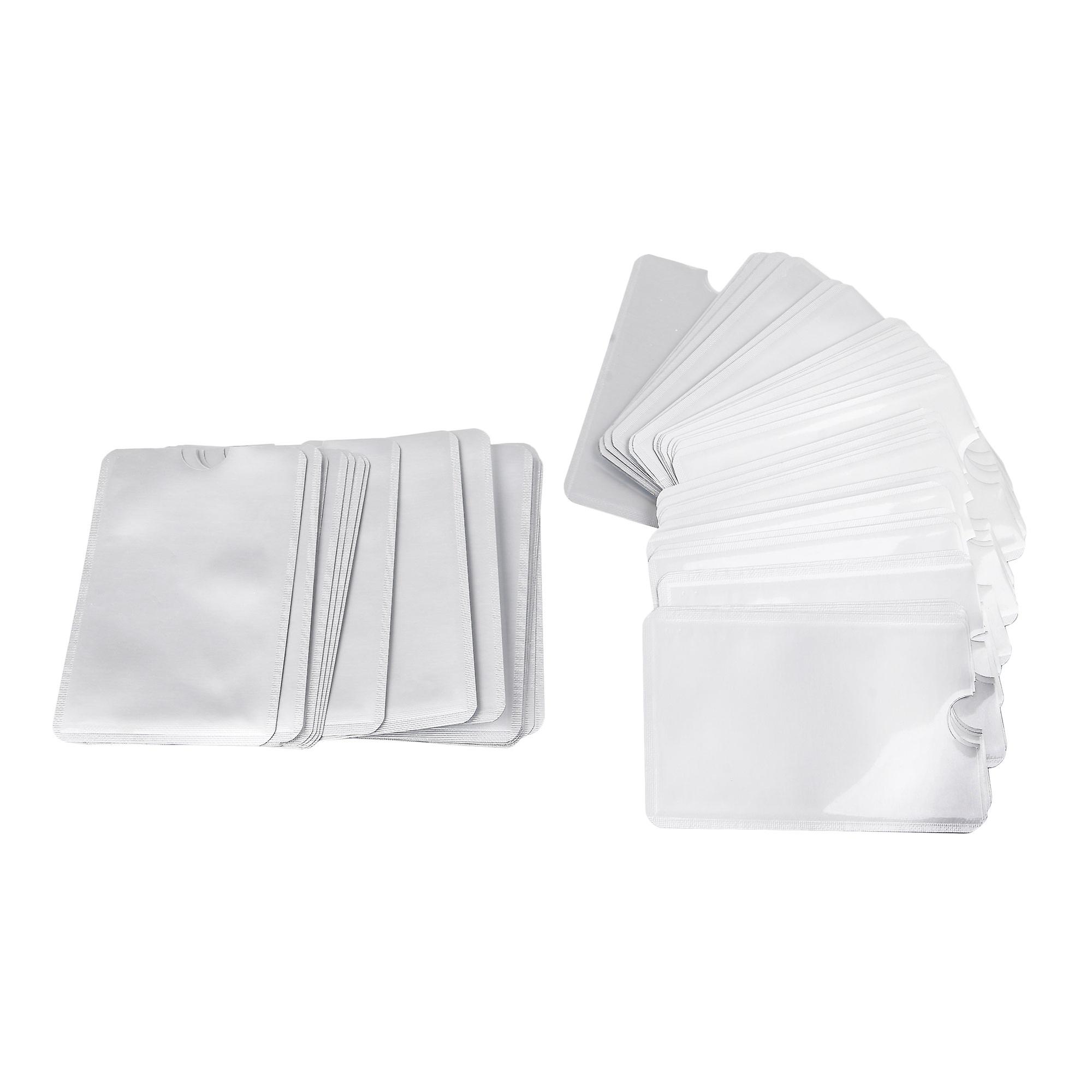 60Pcs RFID Passport Blocking Sleeves Silver 3.54x2.44inch for Wallet