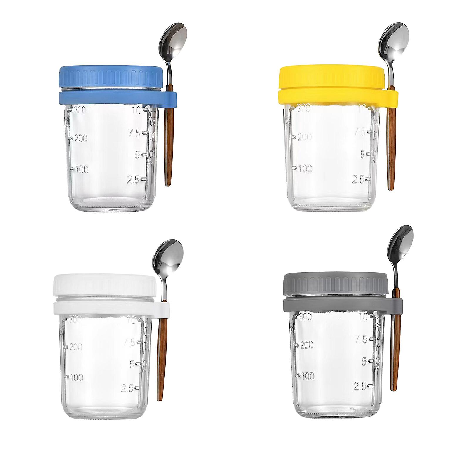 Overnight Oats Jars With Lids And Spoons,glass Bottles Containers Large Capacity
