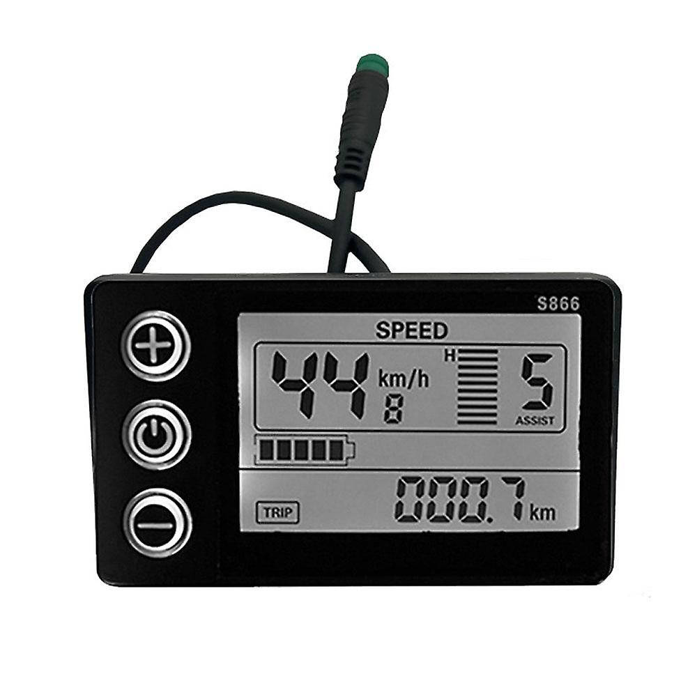 S866 Electric Bike LCD Display 24V 36V 48V E-Bike Electric Scooter Display Meter Control Panel with
