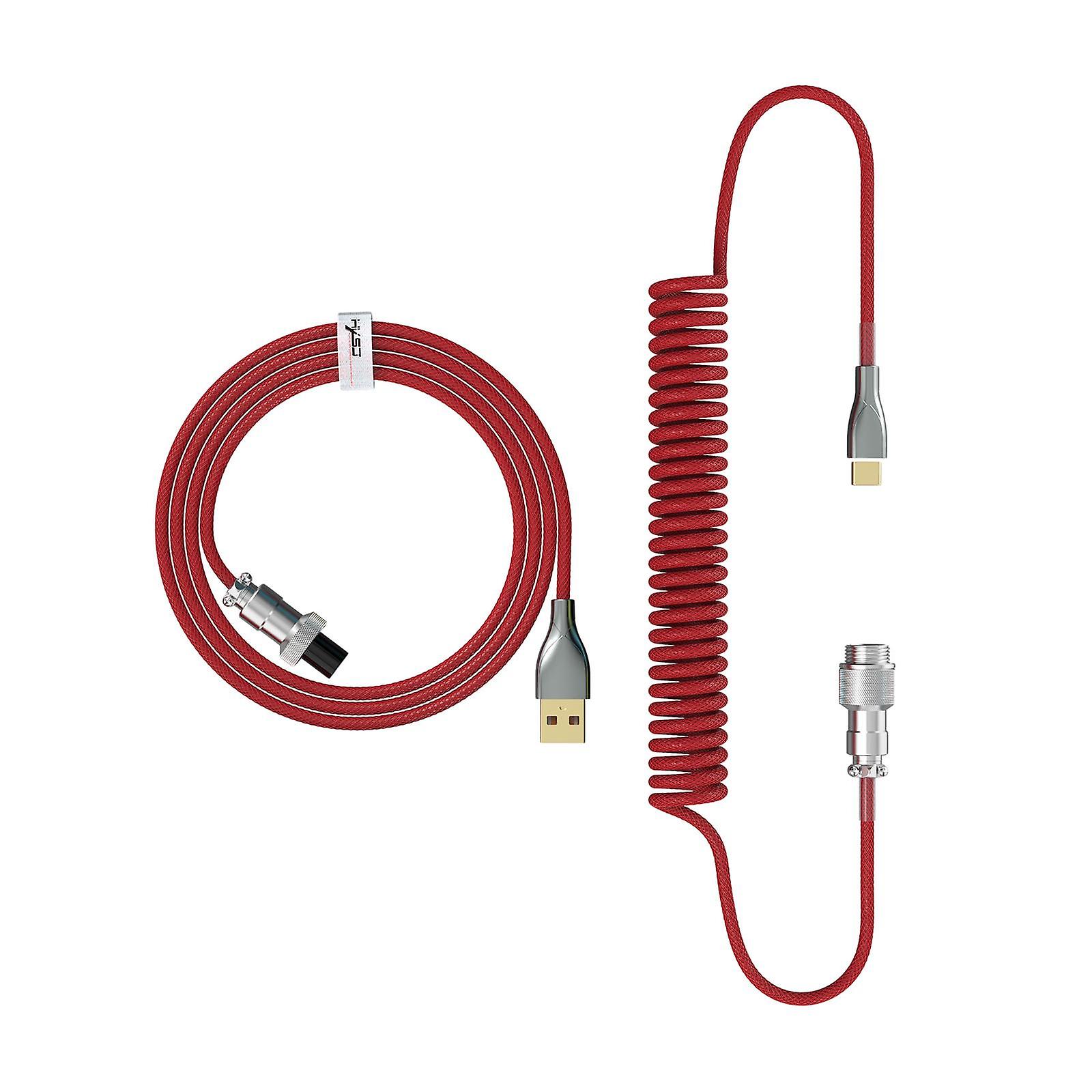 1.8m Coiled Type C Usb Keyboard Cable For Gaming Mechanical Keyboard Line