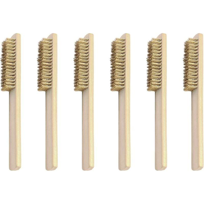 6 Pcs Brass Brush Wire Brush Set for Cleaning Rust