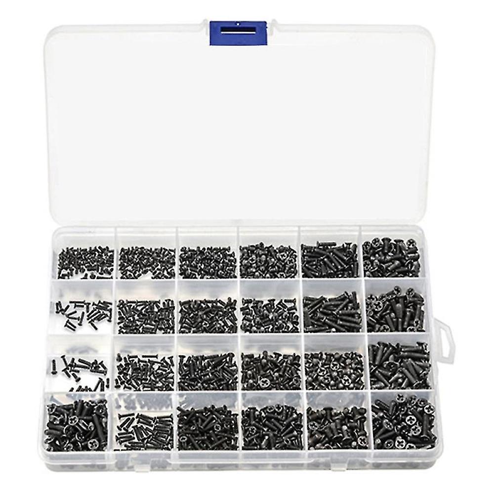 720pcs Countersunk Flat Head Mini Screw Set M1.4 M1.7 M2 M2.5 M3 Carbon Steel Computer Notebook Lap