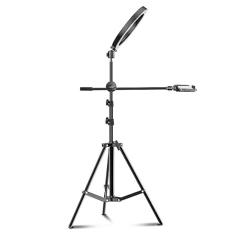 写真用LEDビデオリングライト 円形フィルライト カメラ写真スタジオ 携帯電話用自撮りランプ 三脚スタンド ブームアーム付き Youtube