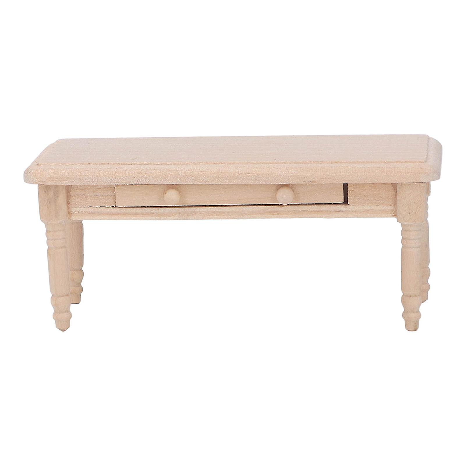Dollhouse Dining Table 1:12 Scale Simple Elegant Design Durable Wood Miniature Tea Table for 1:12 Dollhouse