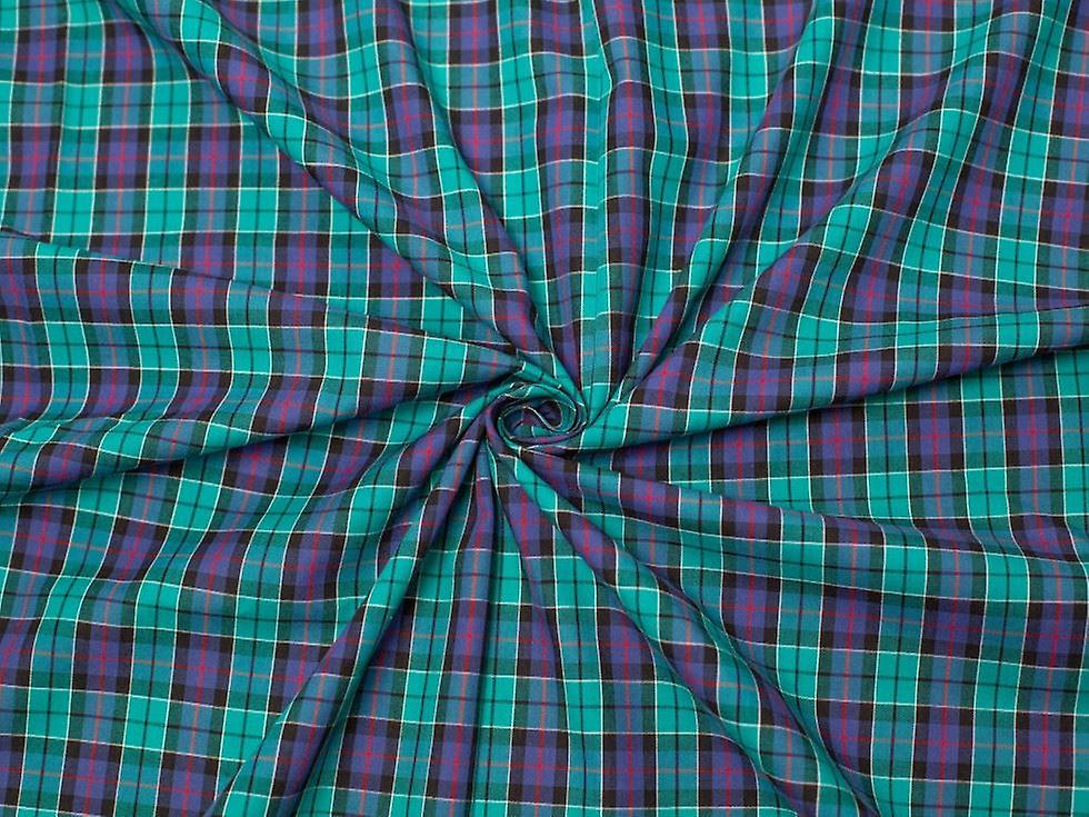 Minerva 100% Cotton Poplin Fabric Jade/Blue/Red - per metre