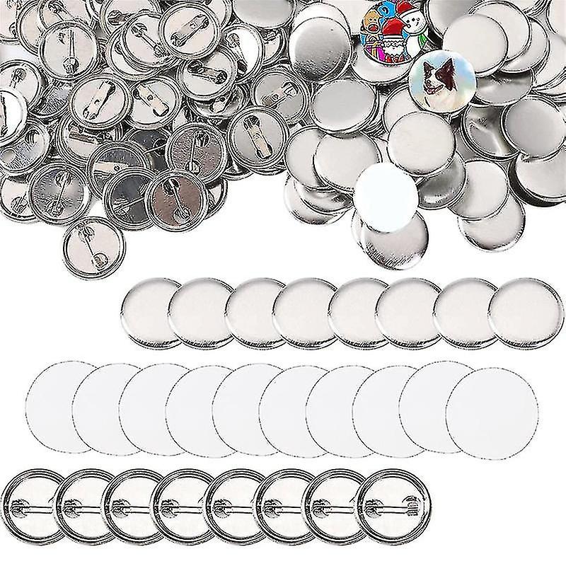 600 Pcs Blank Button Making Supplies 25mm/1inch Back Button Pin Making Kit Metal Badge Parts For Bu