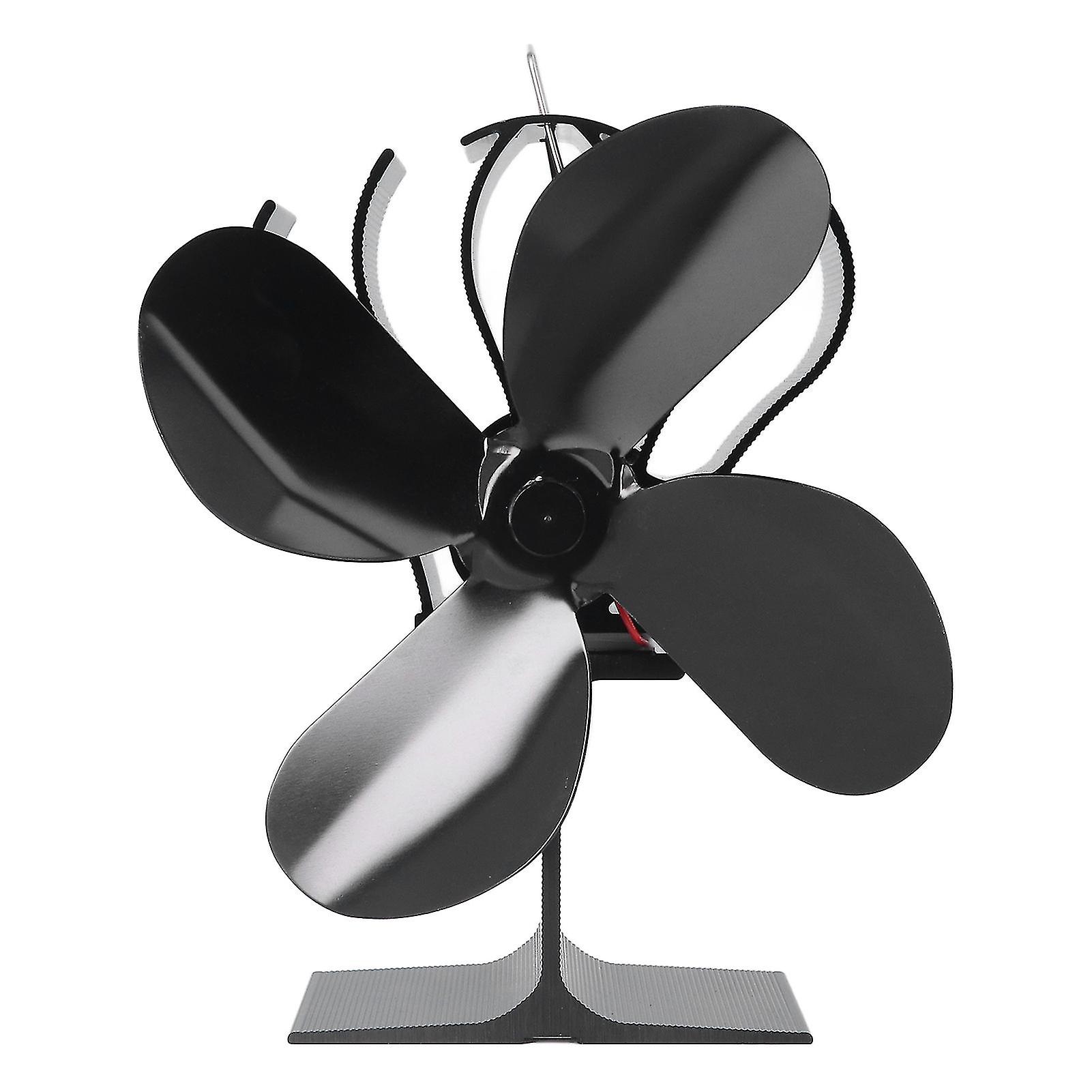 4 Blades Aluminum Alloy Fireplace Fan High Temperature Resistant Heat Powered Stove Fan for Home
