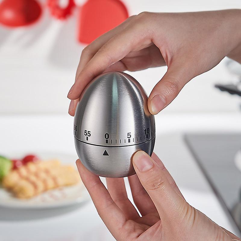 Egg Kitchen Timer Stainless Steel Mechanical Rotary Alarm 60 Minute Timer For Cooking