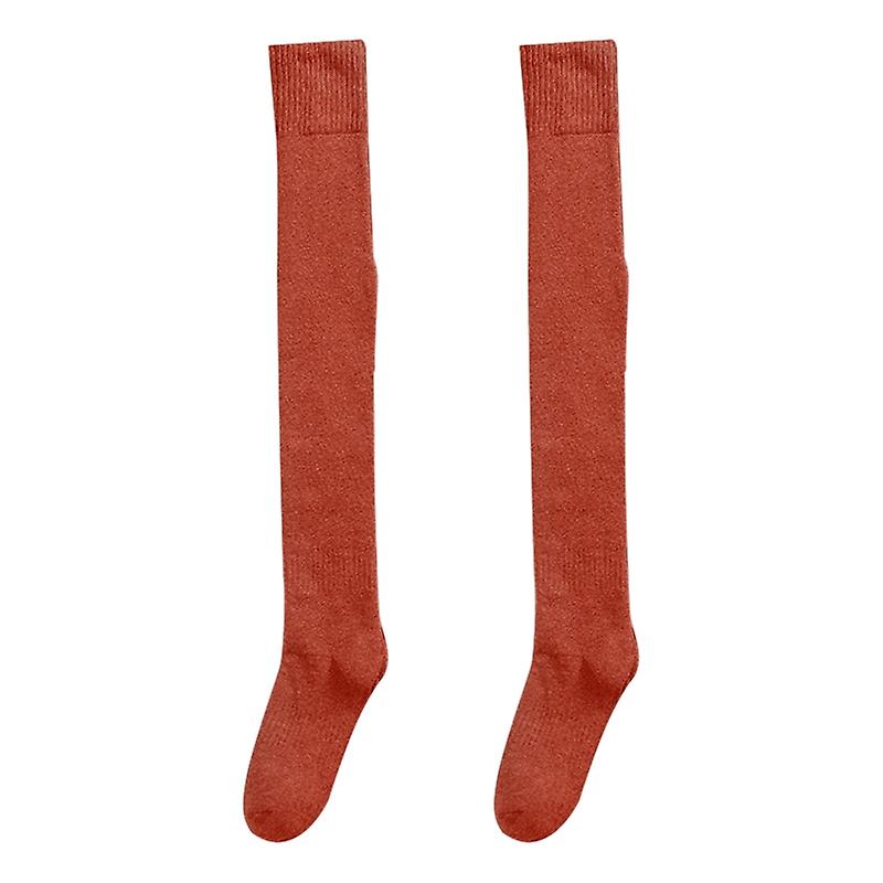 Thigh High Stocking Thickened Plush Solid Color Stretchy Super Soft Keep Warm Windproof Autumn Winte