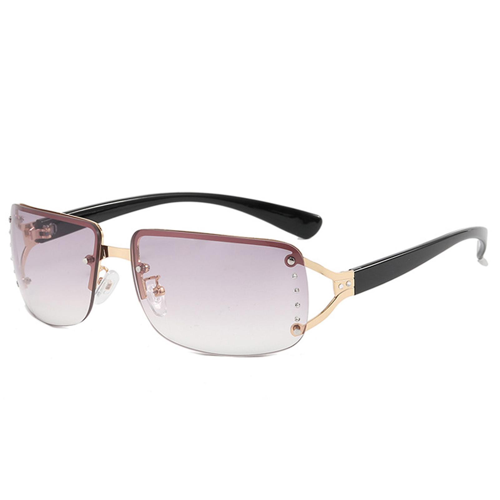 Vintage Frameless Y2K Sunglasses Reducing Blinding Glare and Eye Strain for Sports and Outdoor Activ