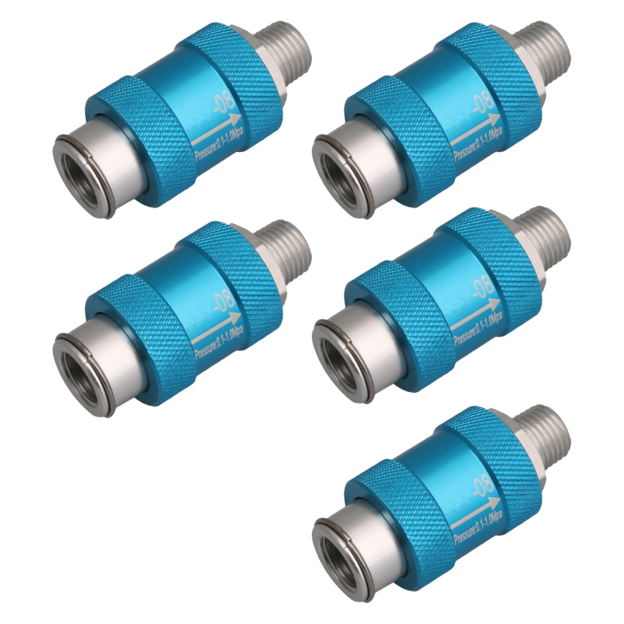 5Pcs Flow Control Manual Slide Valve 1/4inch Hand Push Switch Aluminum