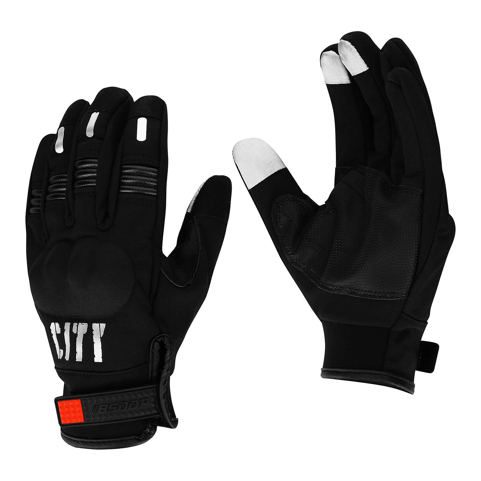 Touch Function Gloves Size XS Non-slip Grips Reflective Stripes Black