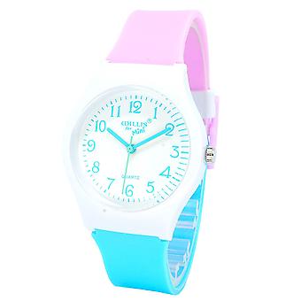 Veeki Colorful Boys Girls Watches,Teenagers Student Time Wrist Watch Soft Silicone Band(Pink)