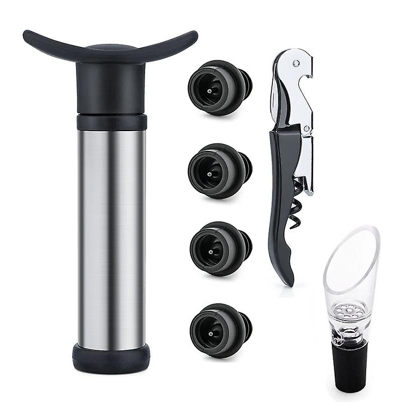 真空ワインポンプ付きワインストッパーワインプリザーバーエアレーターラバーブラックストッパーシーリングプリザーバー博士