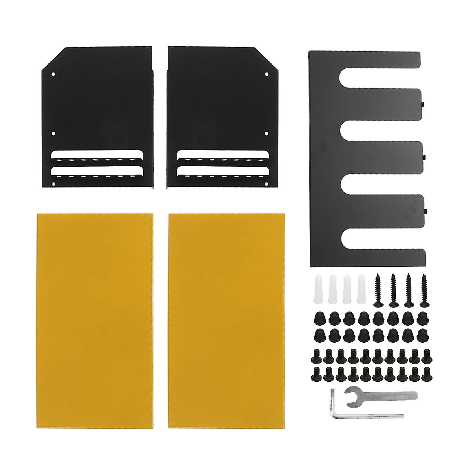 Power Tool Organizer 4 Slots Iron Structure Multifunctional Compact Drill Holder Wall Mount for Workshop Warehouse Yellow