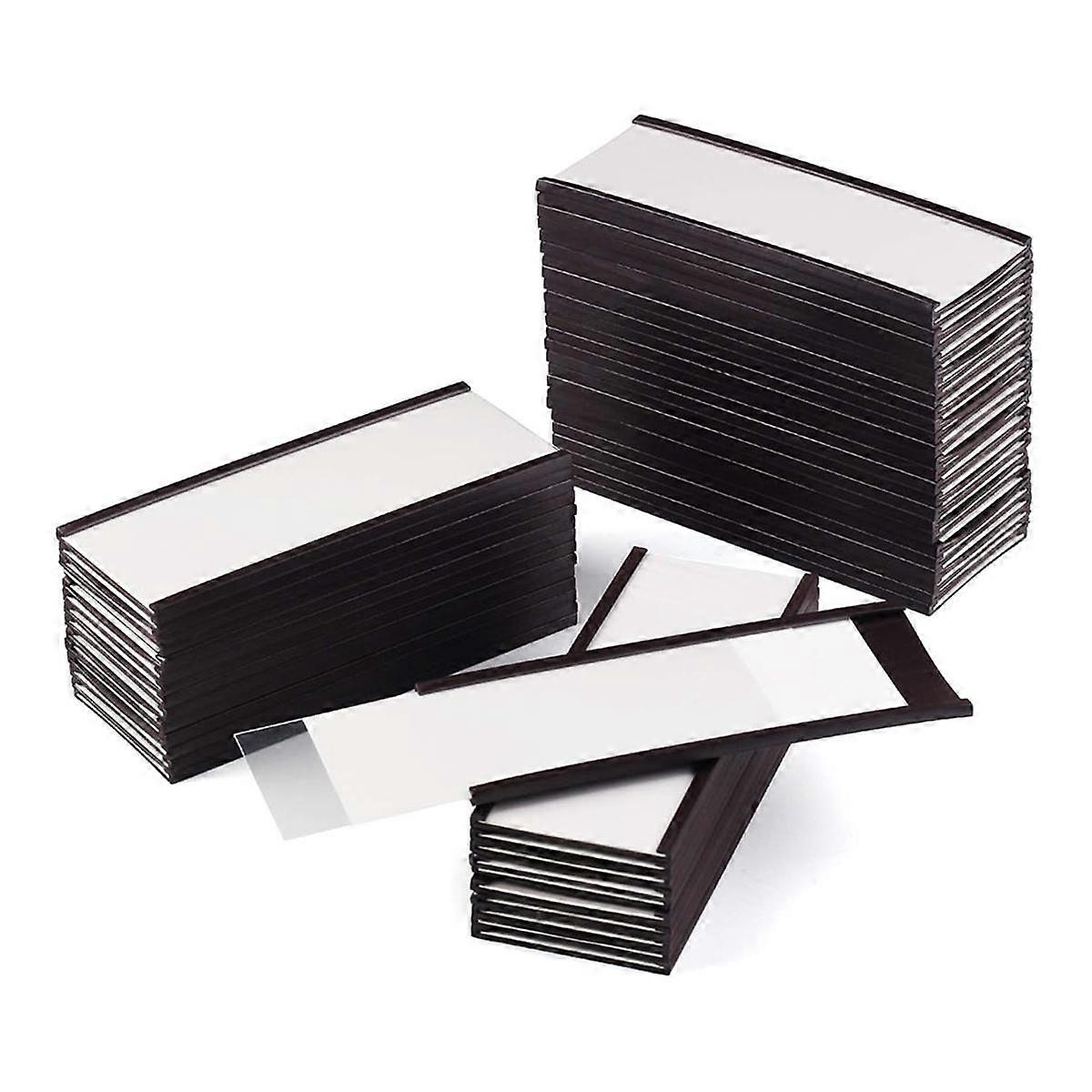40Pack Magnetic C Channel Label Holders for Metal Racks and Shelves with Protective Films and Repla