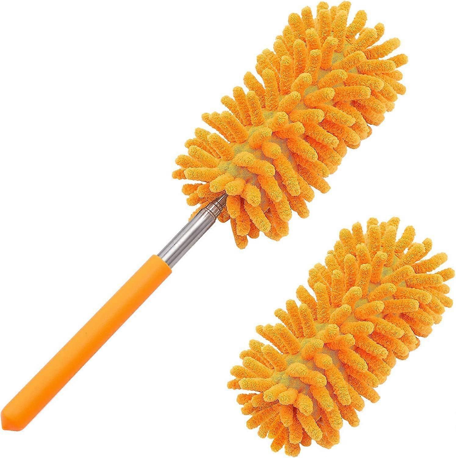 Microfiber Duster for Cleaning - Hand Washable Dusters with Extendable Pole & 2 Replaceable Microfiber Heads
