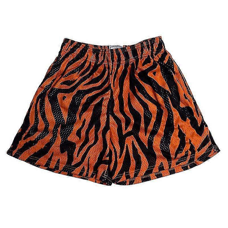 Män Elastisk Midja Korta Byxor Träningsbottnar Leopardtryck Minibyxor