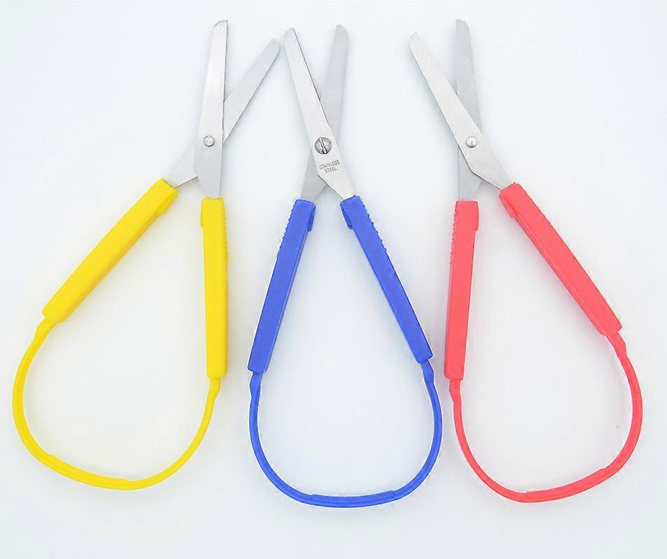 Exquisite Scissors Colorful Grip Scissors Loop Handle Self-opening Scissors Adaptive Cutting Scissors For Children And Adults