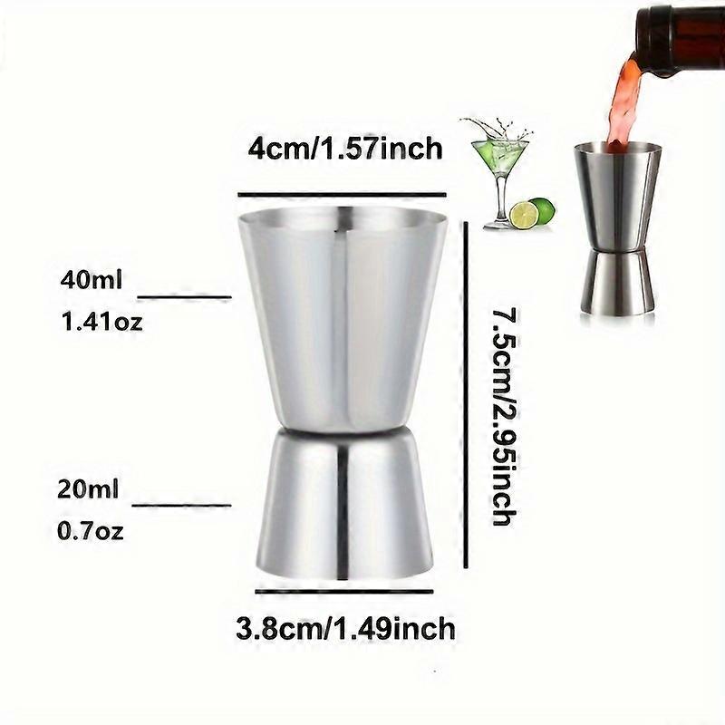 ステンレス製両面ジガー、バーテンダー用バー必需品、カクテル測定ツール、家庭用および業務用ミクソロジーアクセサリー