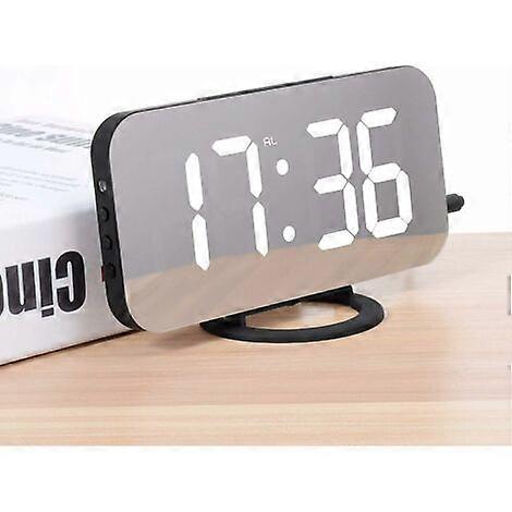 Digital Alarm Clock, LED Morning Alarm Clock Mirror Digital Clock Bedside Alarm Clock Morning Alarm Clock, Night Light, Adjustable Brightness