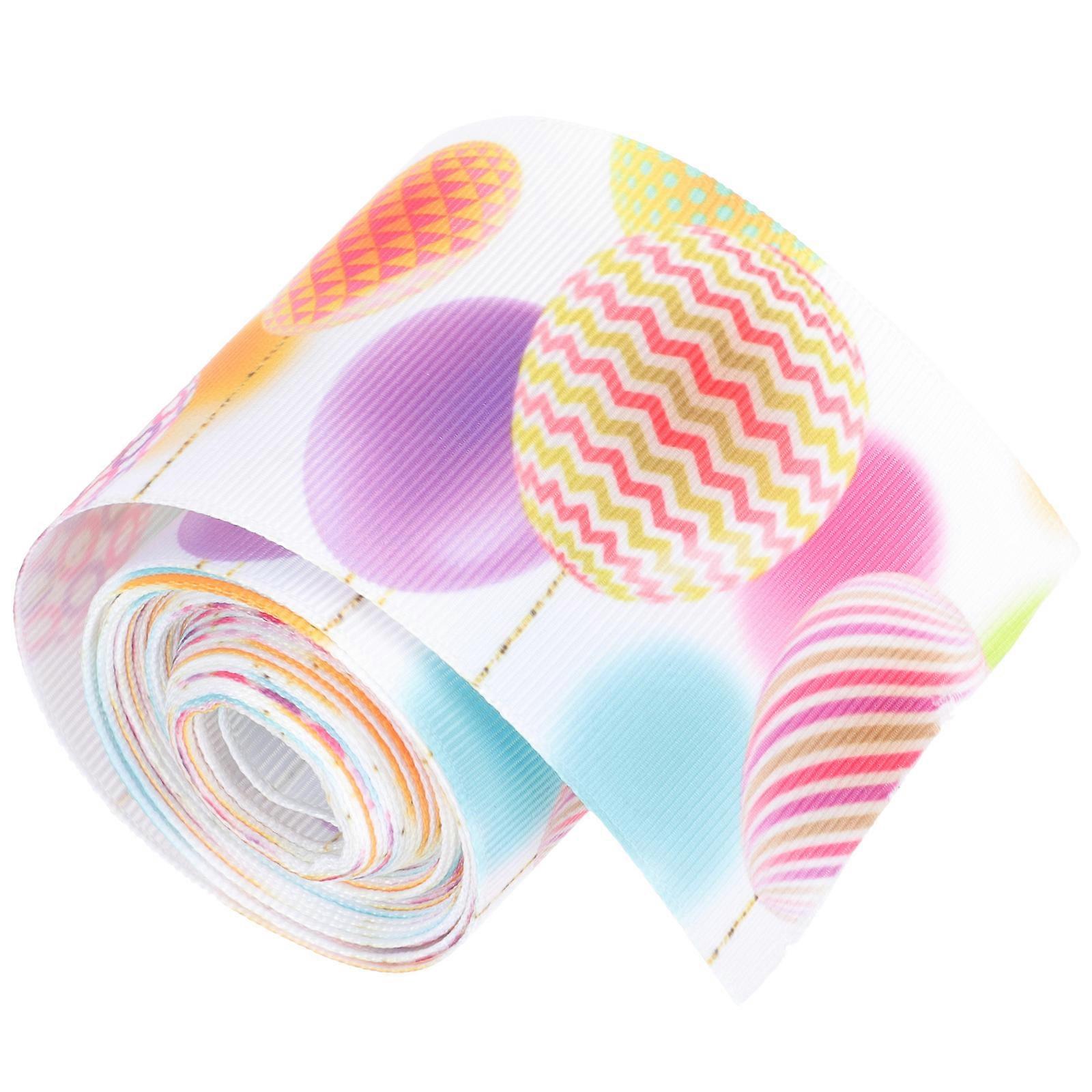1 Roll of Easter-themed Gift Box Wrapping Ribbon Multi-purpose Polyester Ribbon Material Diy Craft Accessory