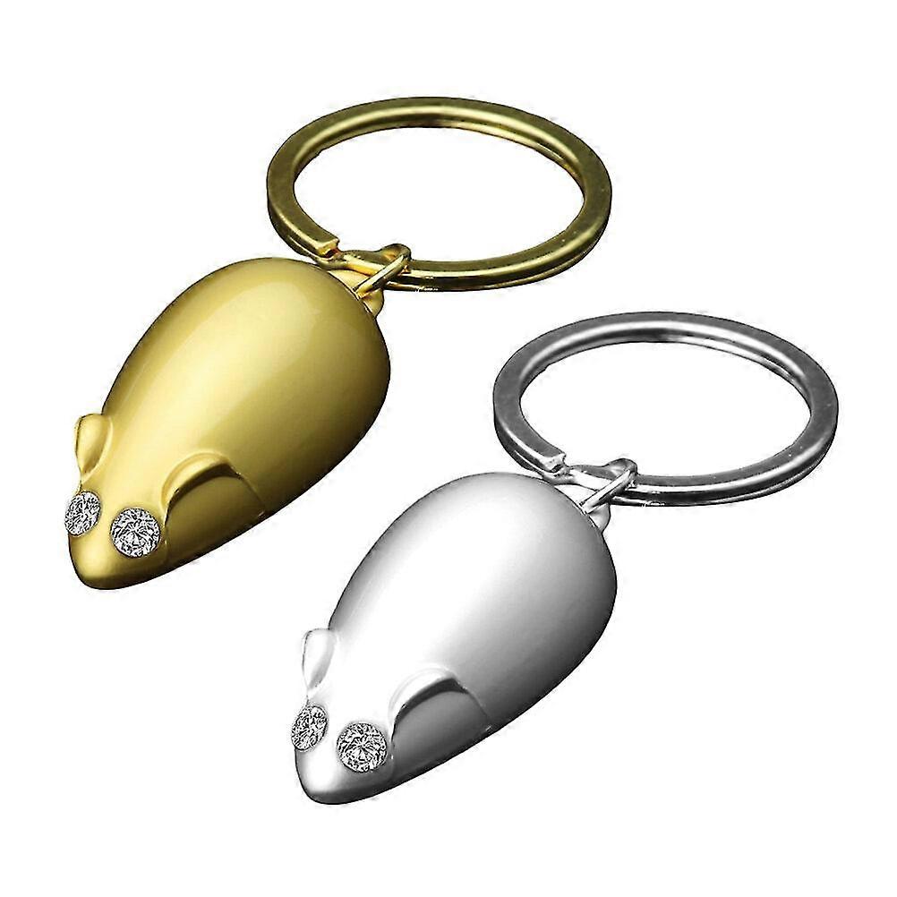 2pcs Mouse Shaped Keychain Creative Key Ring Ornament Bag Hanging Decoration