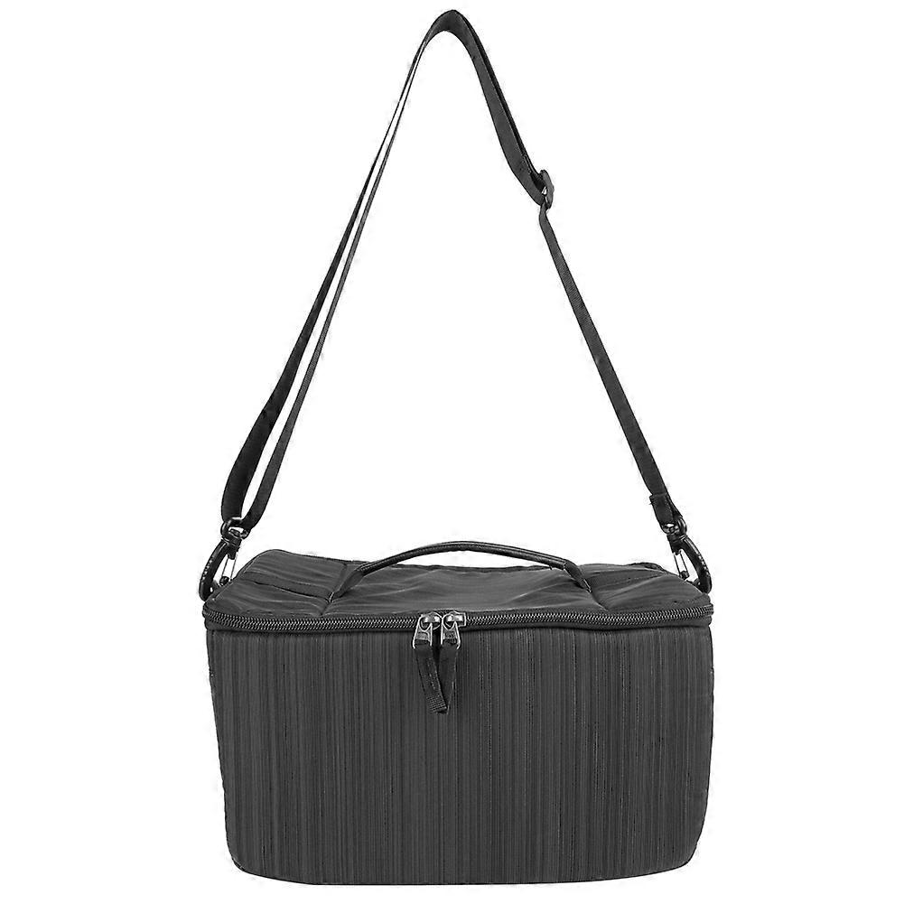 Waterproof Dslr Camera Lens Bag With Strap Insert Partition Pouch Protect Case(black)