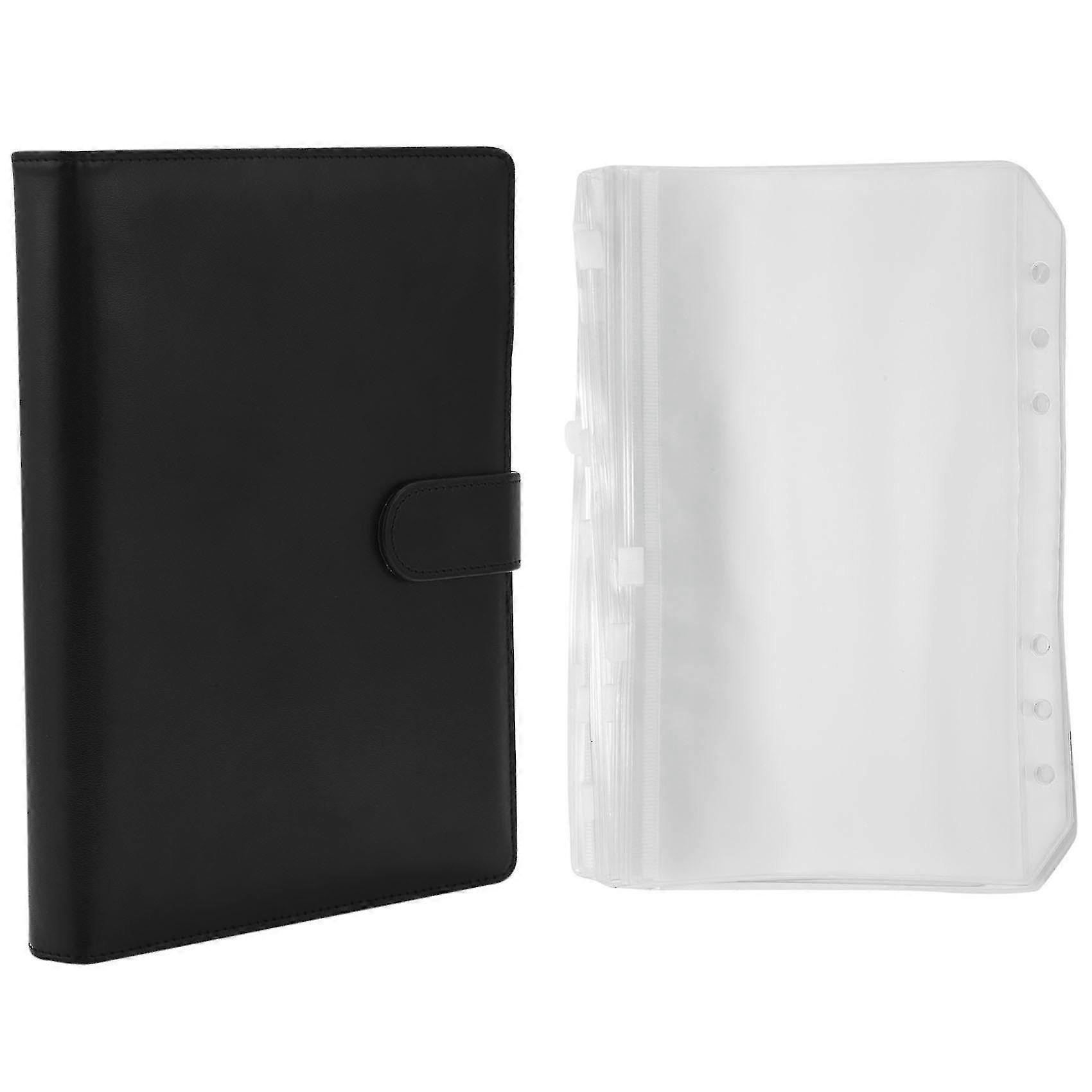 A5 Leather Notebook Binder With 16pcs A5 Plastic Binder Pockets, Budget Envelope System,a5 Budget P