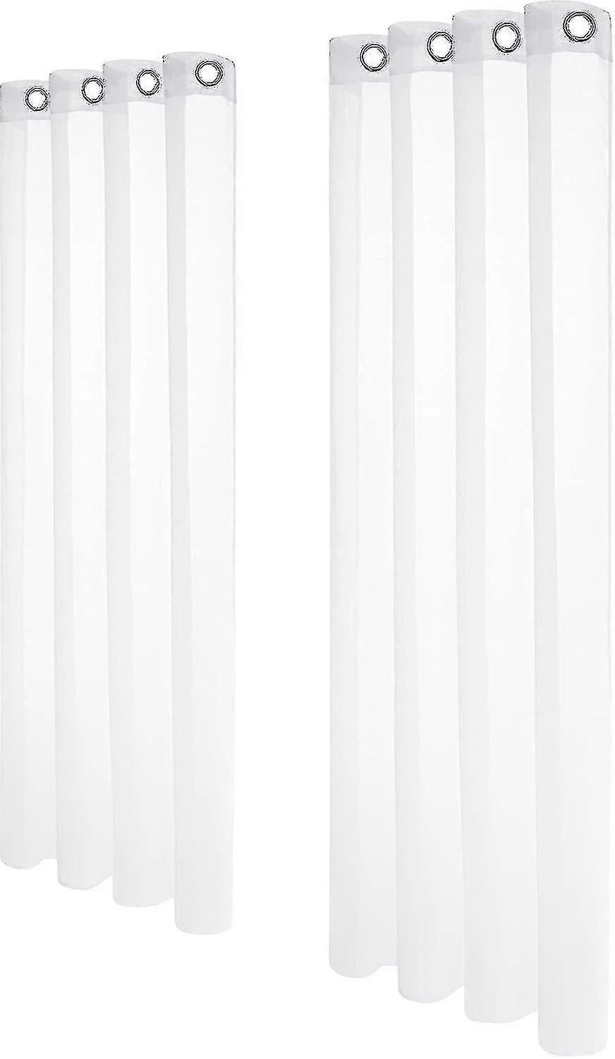 2er Set weiße Voile-Vorhänge mit Ösen Kindergardine Voile Fenster 140x180cm