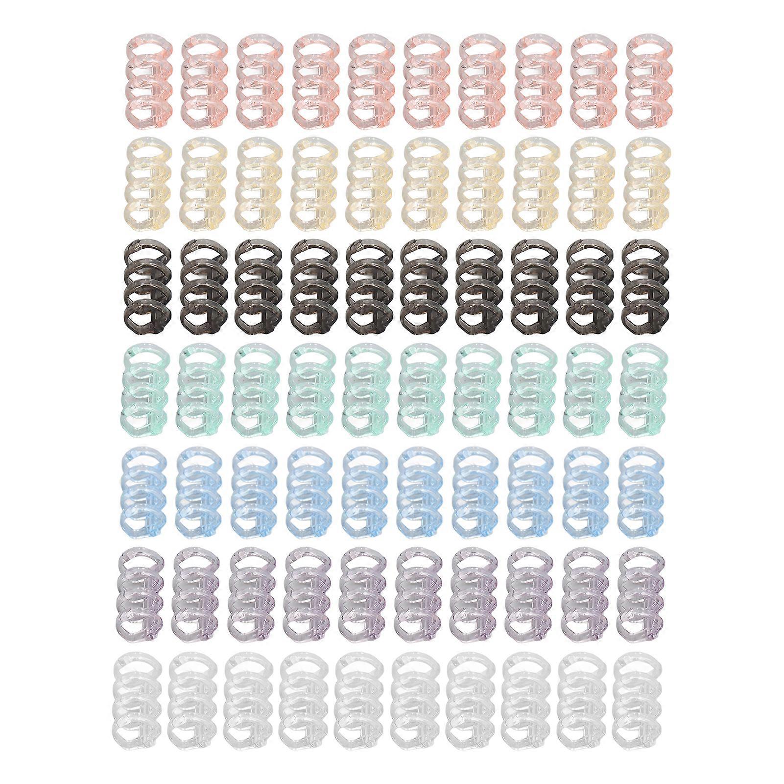 70PCS 4 Hole Binding Spines Plastic Split Loose Leaf Rings Multiple Colors 12mm Inner Diameter