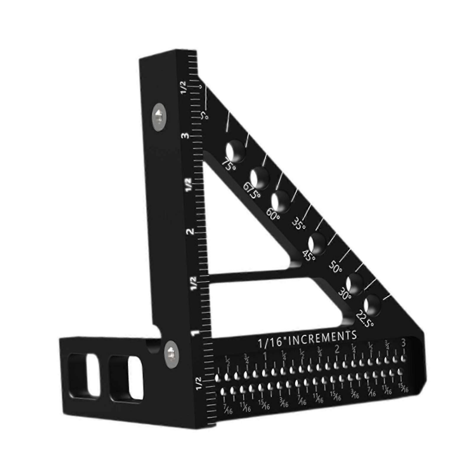 3D Multi Angle Measuring Ruler Sturdy Square Ruler Protractor for Craftsmen Inch