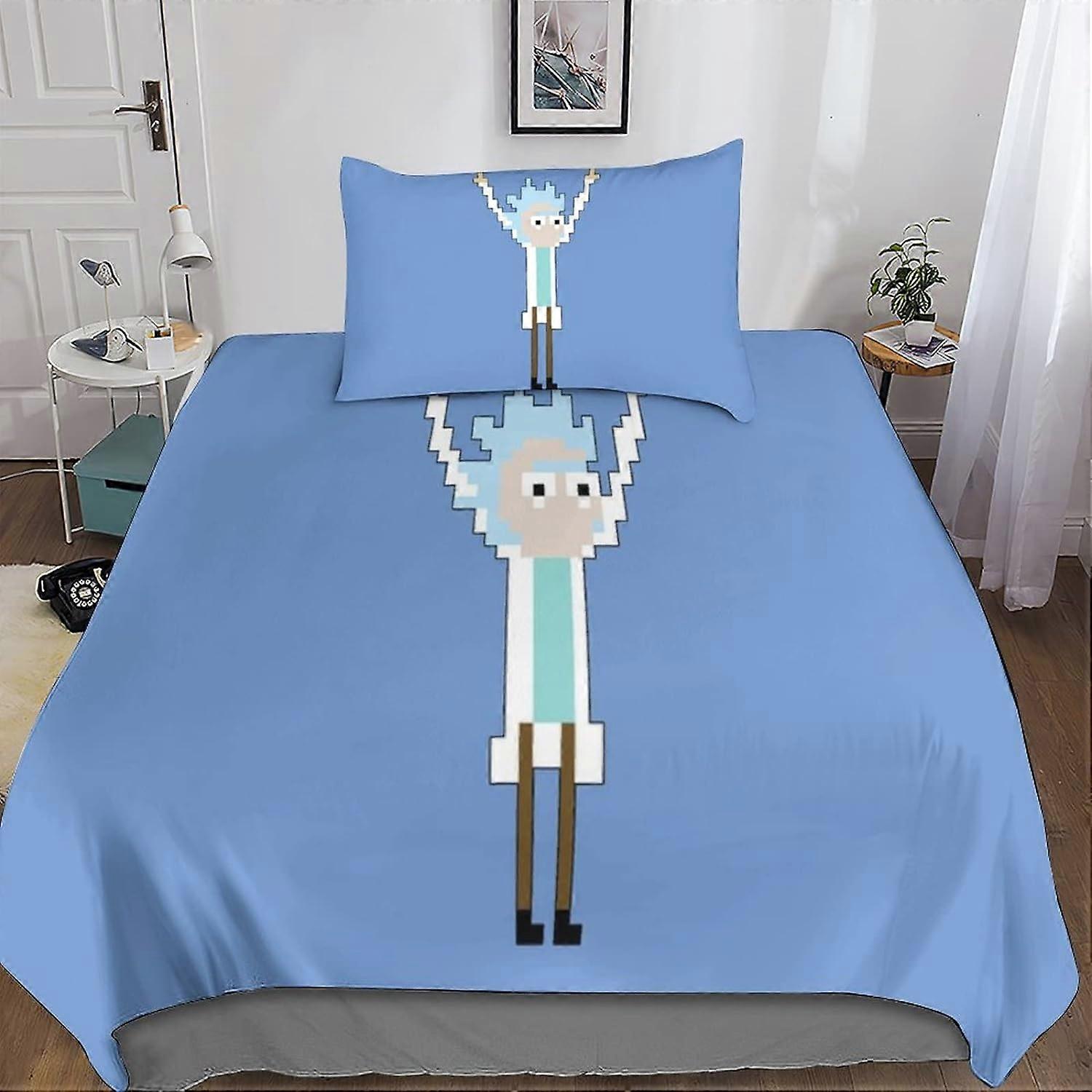 Rick and Morty påslakanRick and Morty tryckt mikrofibersängkläder med dragkedja för vuxna E 135 * 200 CM