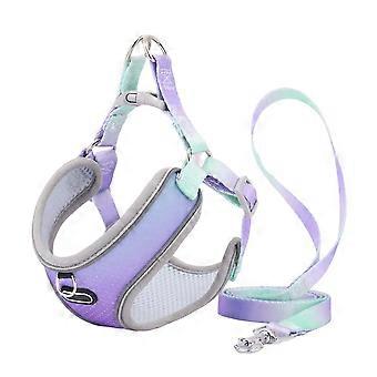 Escape Proof Cat Harness and Leash Set Adjustable Mesh Dog Harness Vest Puppy Pet Walking Lead Leash(A), L