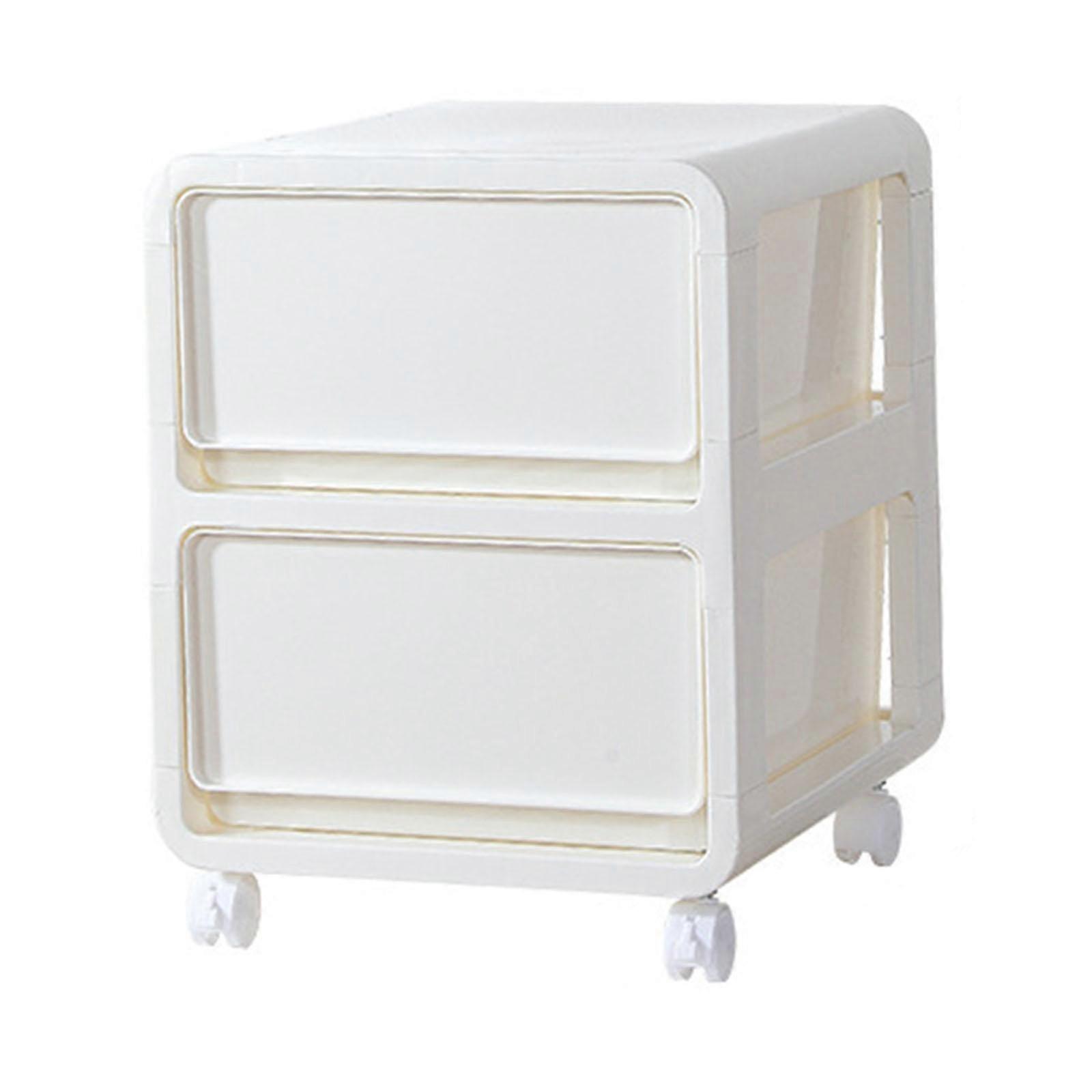 Drawer Storage Cart Trolley Utility Rolling Cart for Office Entryway Bedroom 2 Layer